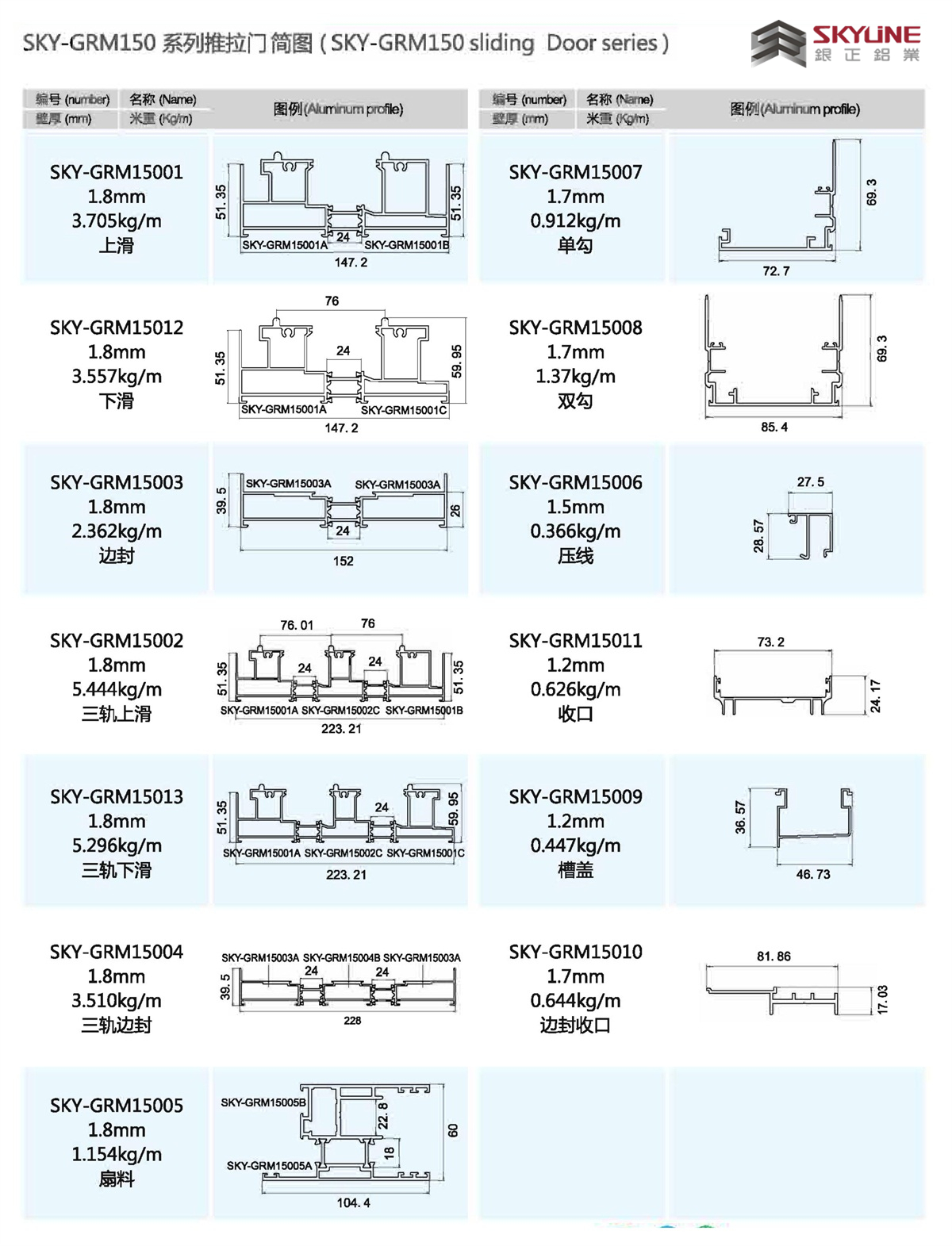 SKY-GRM150系列四扇提升推拉門